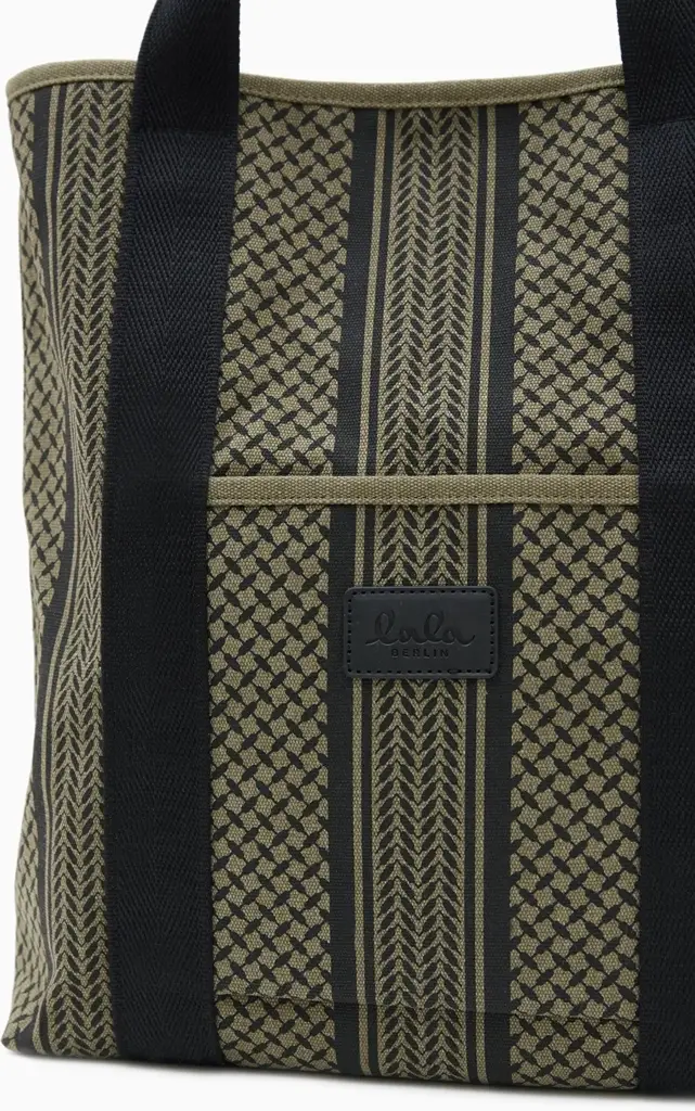 Lala Berlin Tote Carmela canvas olive/black Räumungsverkauf