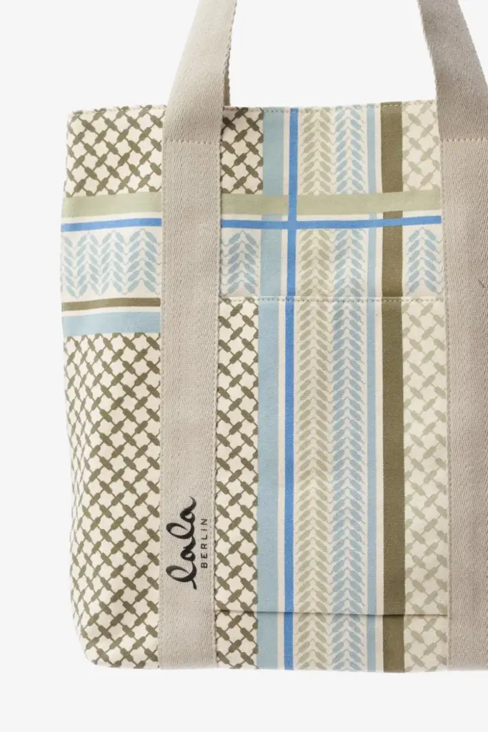 Lala Berlin Tote Carmela canvas heritage stripe olive Tiefpreis