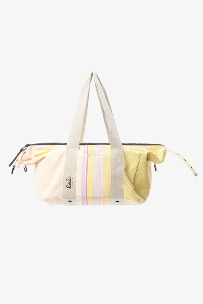 Lala Berlin Big Bag Muriel colored canvas heritage stripe yellow Begrenzte Freigabe