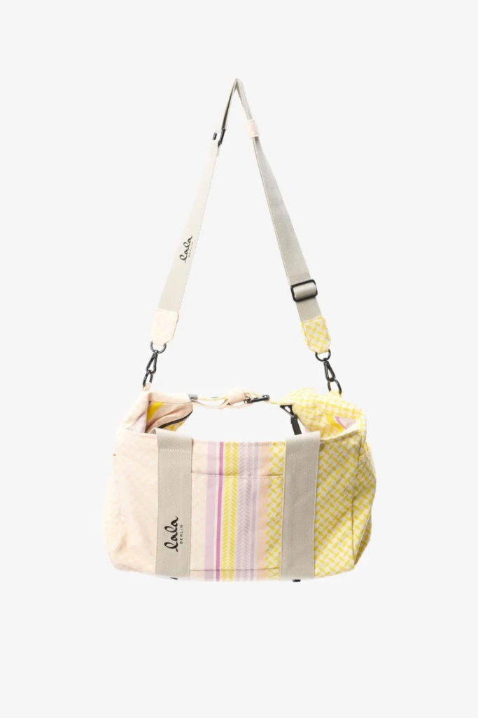 Lala Berlin Big Bag Muriel colored canvas heritage stripe yellow Begrenzte Freigabe