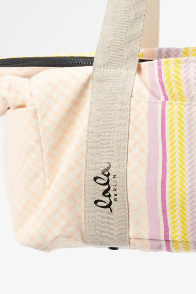 Lala Berlin Big Bag Muriel colored canvas heritage stripe yellow Begrenzte Freigabe