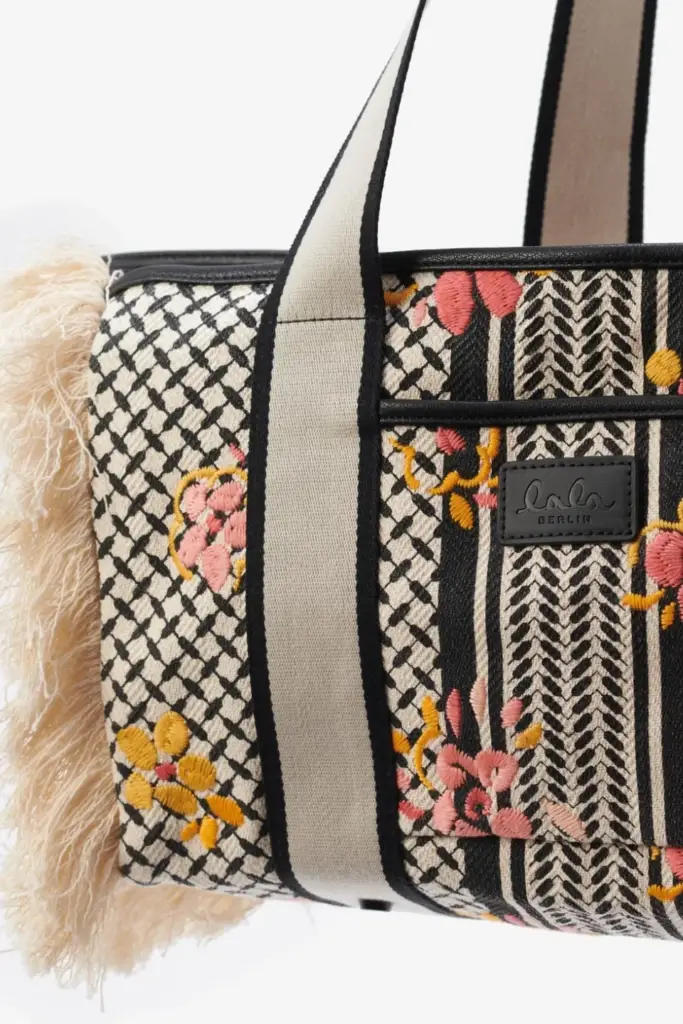 Lala Berlin Big Bag Muriel stitched canvas heritage embroidery flower Neueste Stile