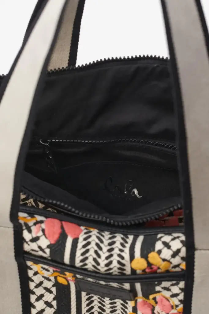 Lala Berlin Big Bag Muriel stitched canvas heritage embroidery flower Neueste Stile