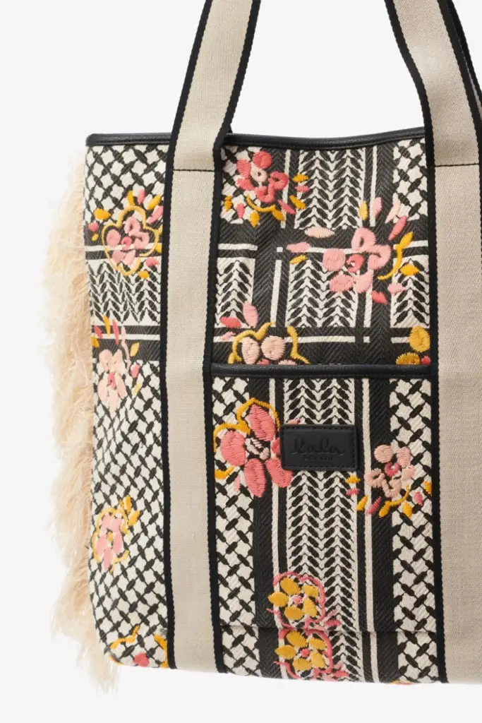 Lala Berlin Tote Carmela stitched canvas heritage embroidery flower Nur für heute
