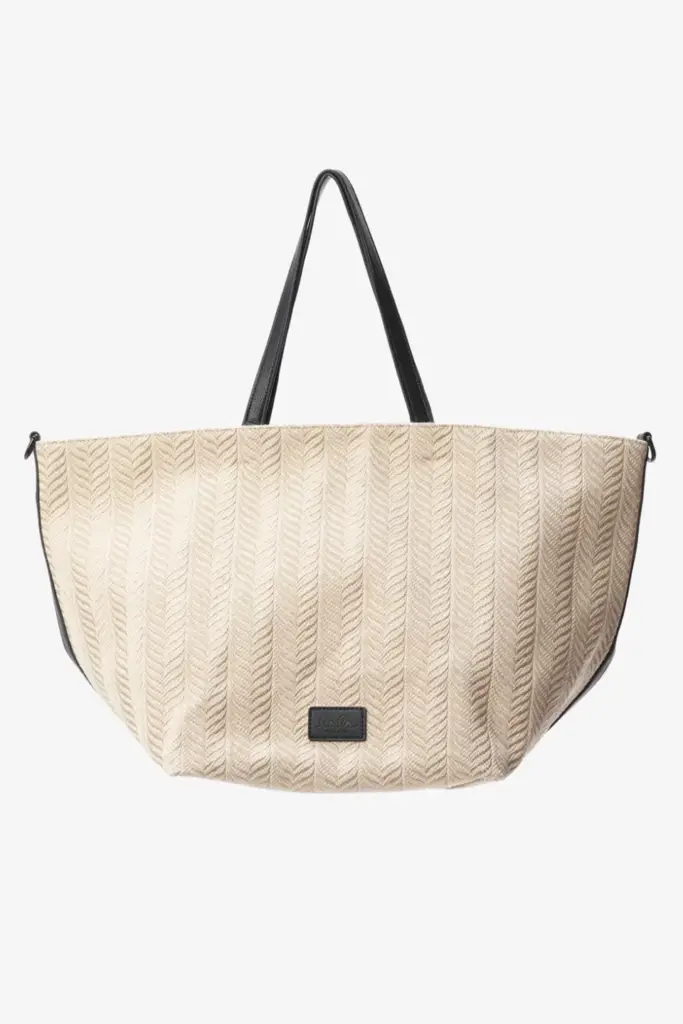 Lala Berlin Shopper Monna canvas chevron cream Sonderangebot der Fabrik