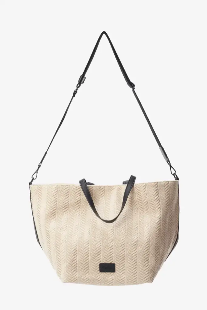 Lala Berlin Shopper Monna canvas chevron cream Sonderangebot der Fabrik