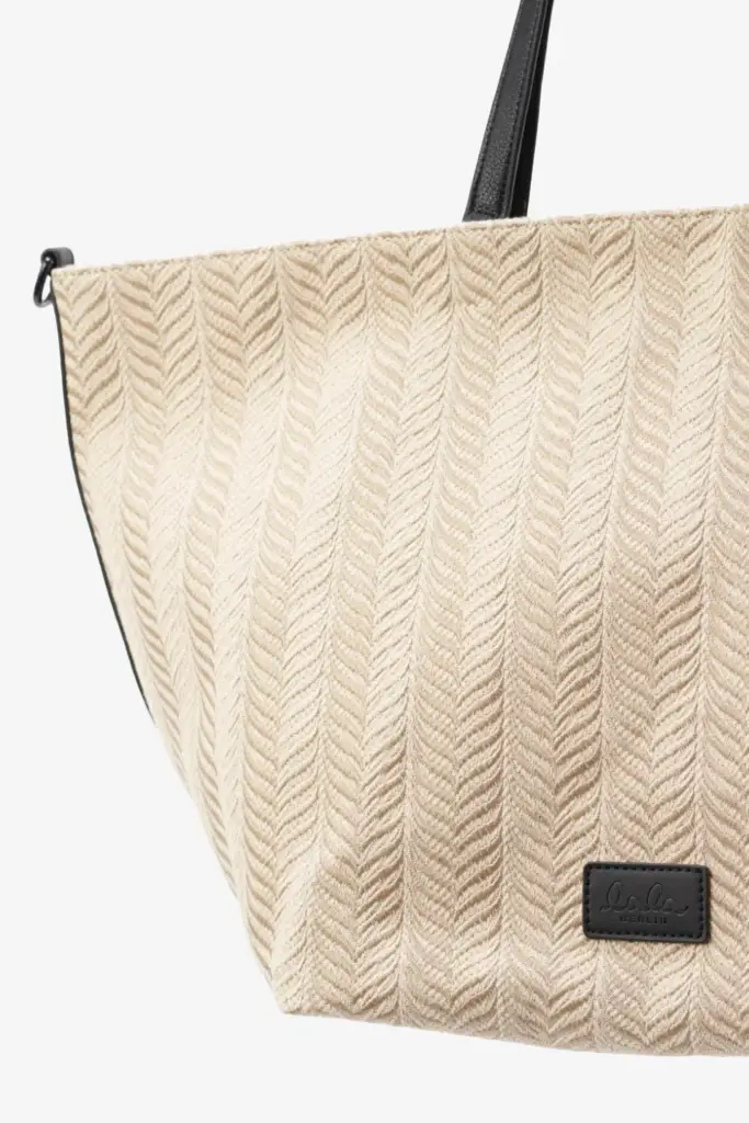 Lala Berlin Shopper Monna canvas chevron cream Sonderangebot der Fabrik