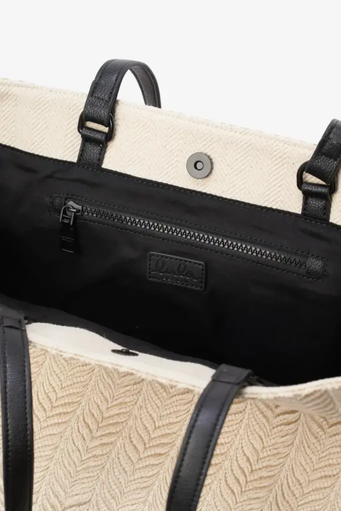 Lala Berlin Shopper Monna canvas chevron cream Sonderangebot der Fabrik