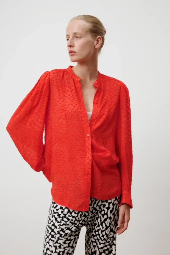 Lala Berlin Blouse Baran viscose hot orange Begrenzt auf 3 Tage