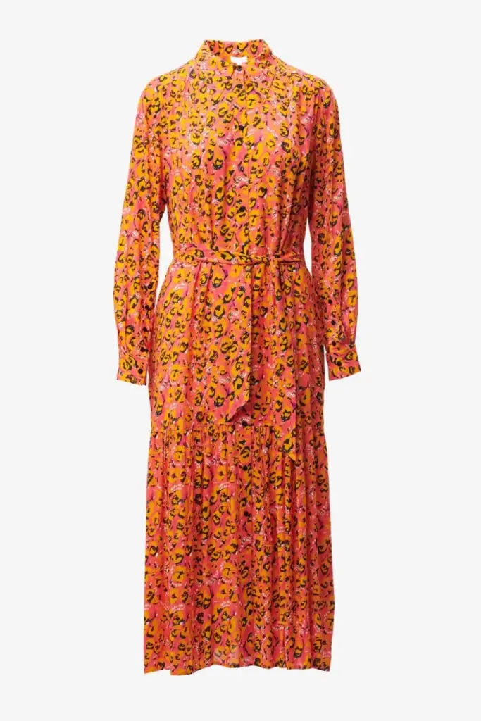Lala Berlin Dress Derry viscose leo pink Blitzverkäufe