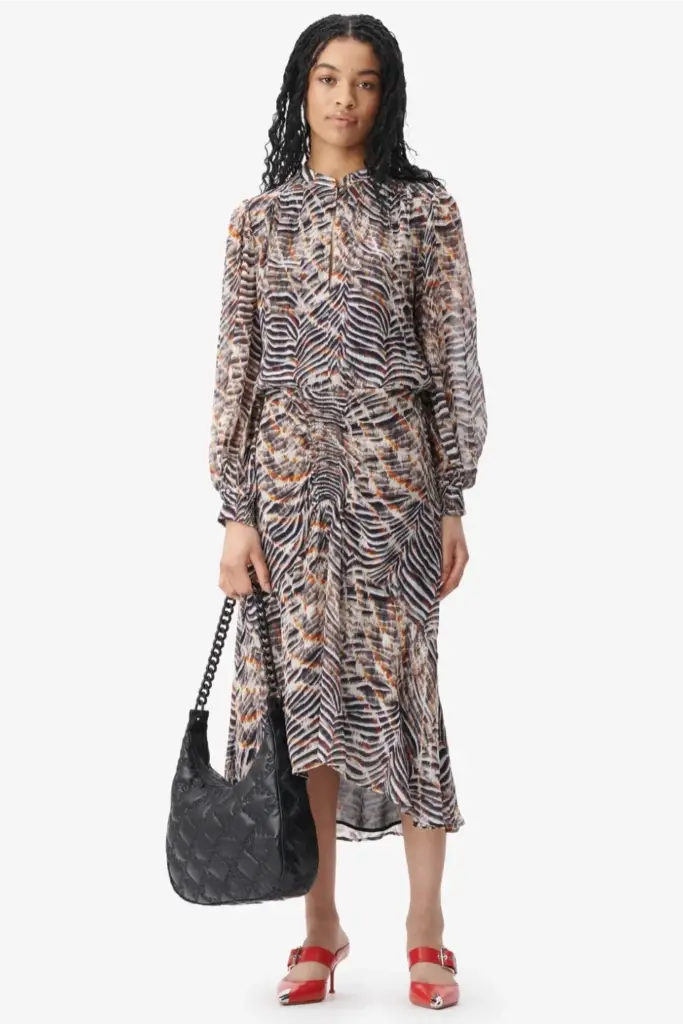 Lala Berlin Dress Delio viscose zebra shibori Limitierter Zeitrabatt