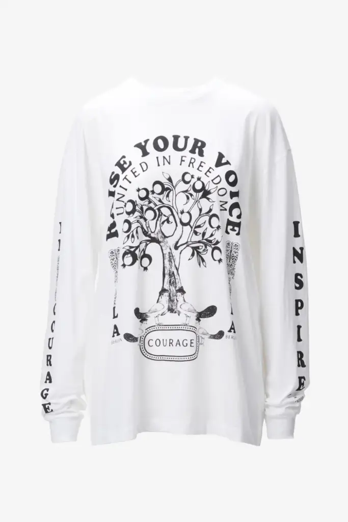 Lala Berlin Igor Longsleeves cotton raise your voice white Günstig kaufen
