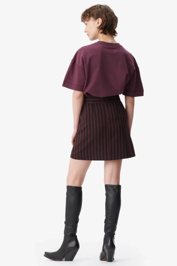 Lala Berlin Skirt Saki polyester mix stripe fudge Muttertagsangebot