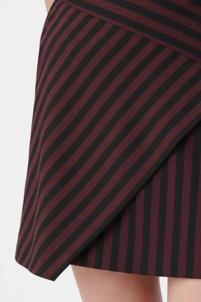 Lala Berlin Skirt Saki polyester mix stripe fudge Muttertagsangebot