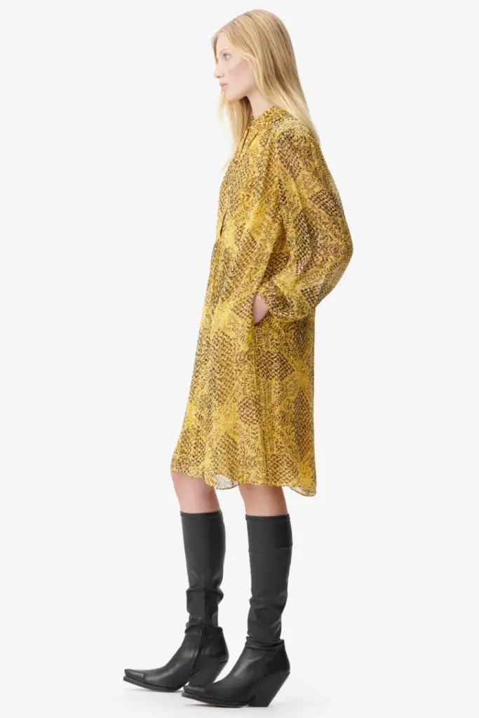 Lala Berlin Dress Daneris viscose heritage star yellow Neuheiten