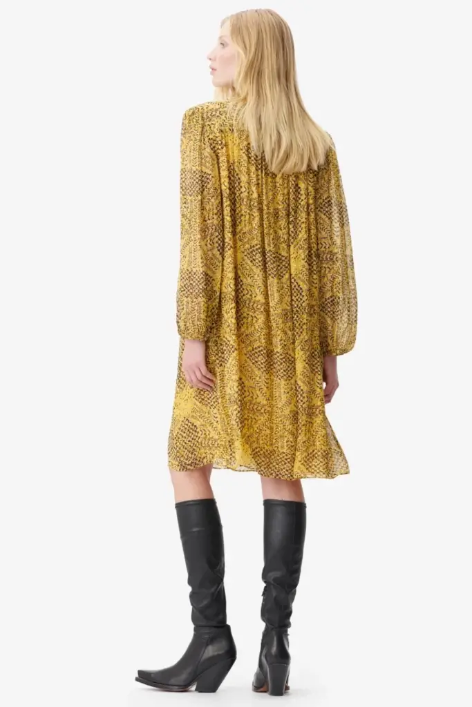 Lala Berlin Dress Daneris viscose heritage star yellow Neuheiten