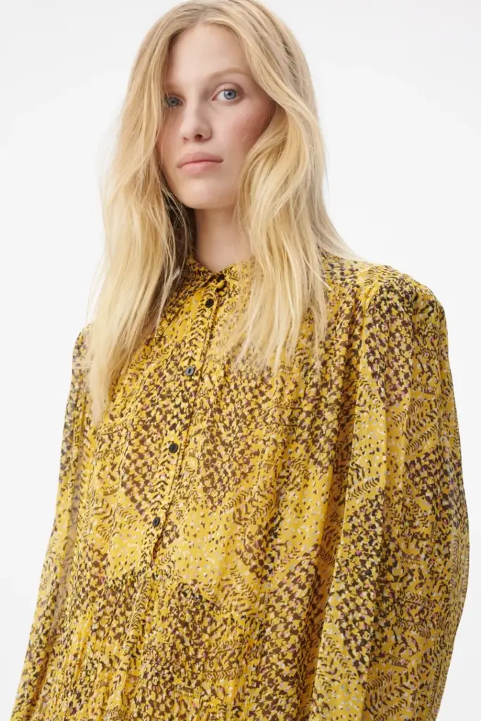 Lala Berlin Dress Daneris viscose heritage star yellow Neuheiten