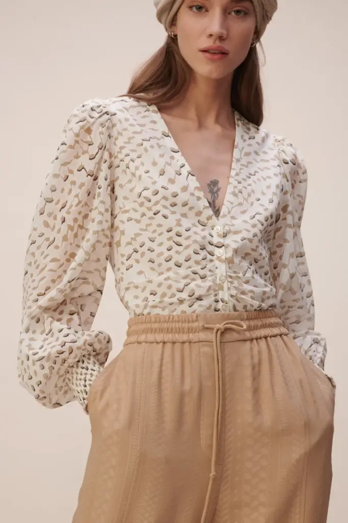 Lala Berlin Blouse Babsi cotton sand wave Räumungsverkauf