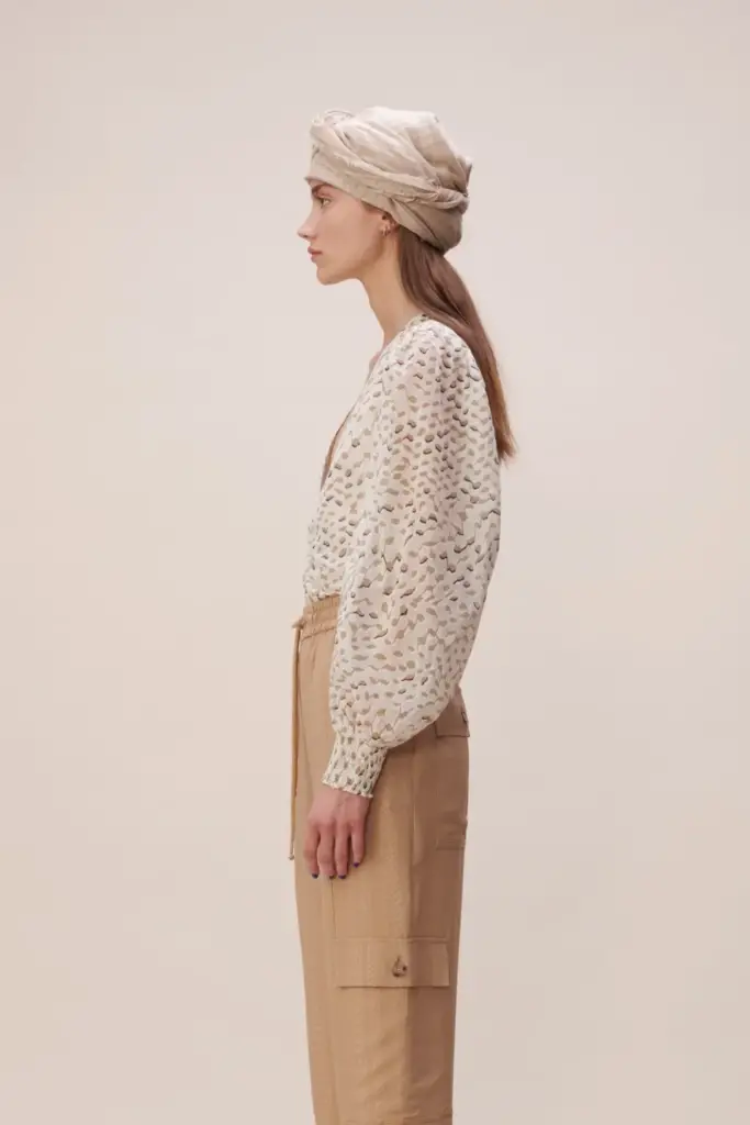 Lala Berlin Blouse Babsi cotton sand wave Räumungsverkauf