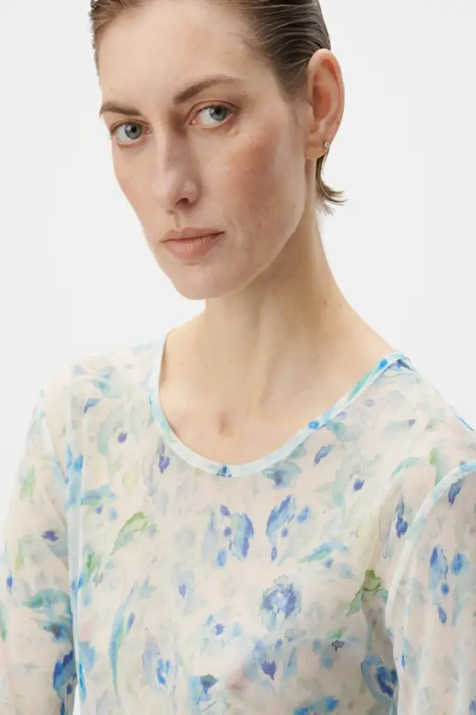 Lala Berlin Longsleeve Caro polyester mix sky leo love Sonderangebote