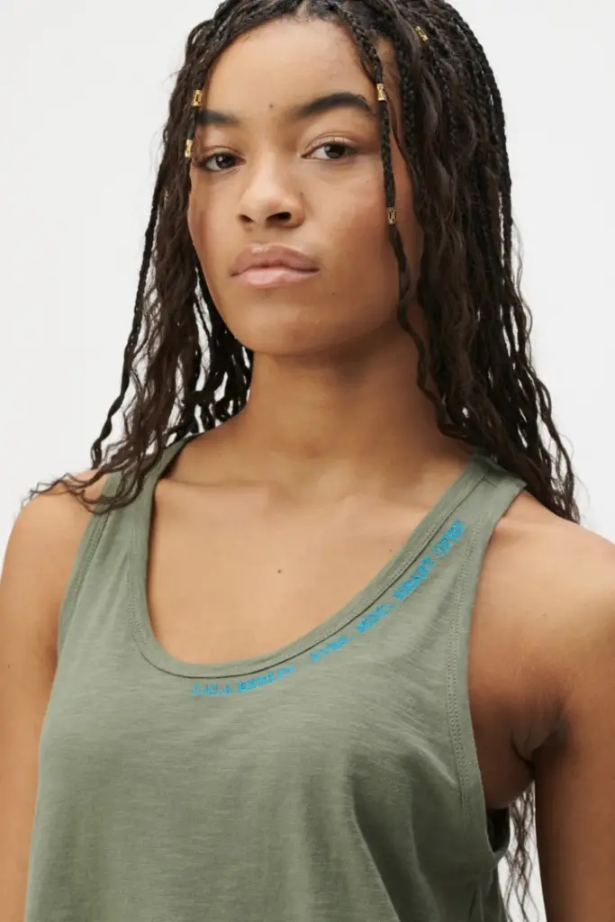 Lala Berlin Tank Top Tara cotton olive Tiefpreis
