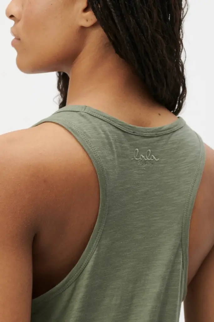 Lala Berlin Tank Top Tara cotton olive Tiefpreis