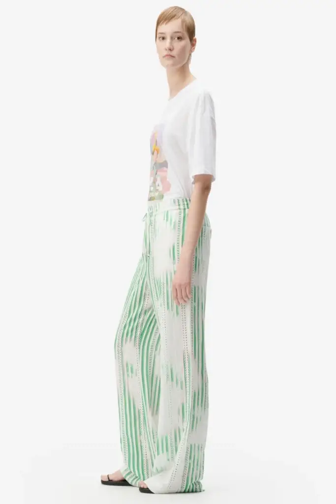 Lala Berlin Pants Palooza rayon mix green stripes JETZT KAUFEN