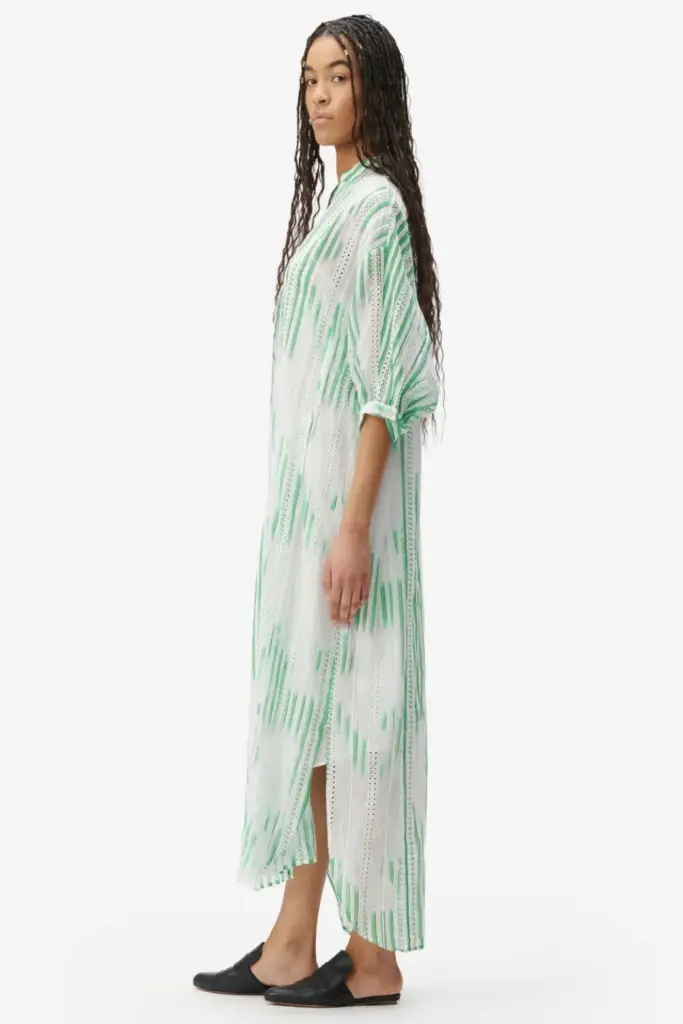 Lala Berlin Dress Dacire bast fiber green stripes Neueste Stile