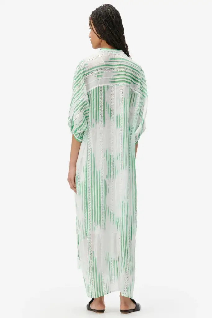 Lala Berlin Dress Dacire bast fiber green stripes Neueste Stile