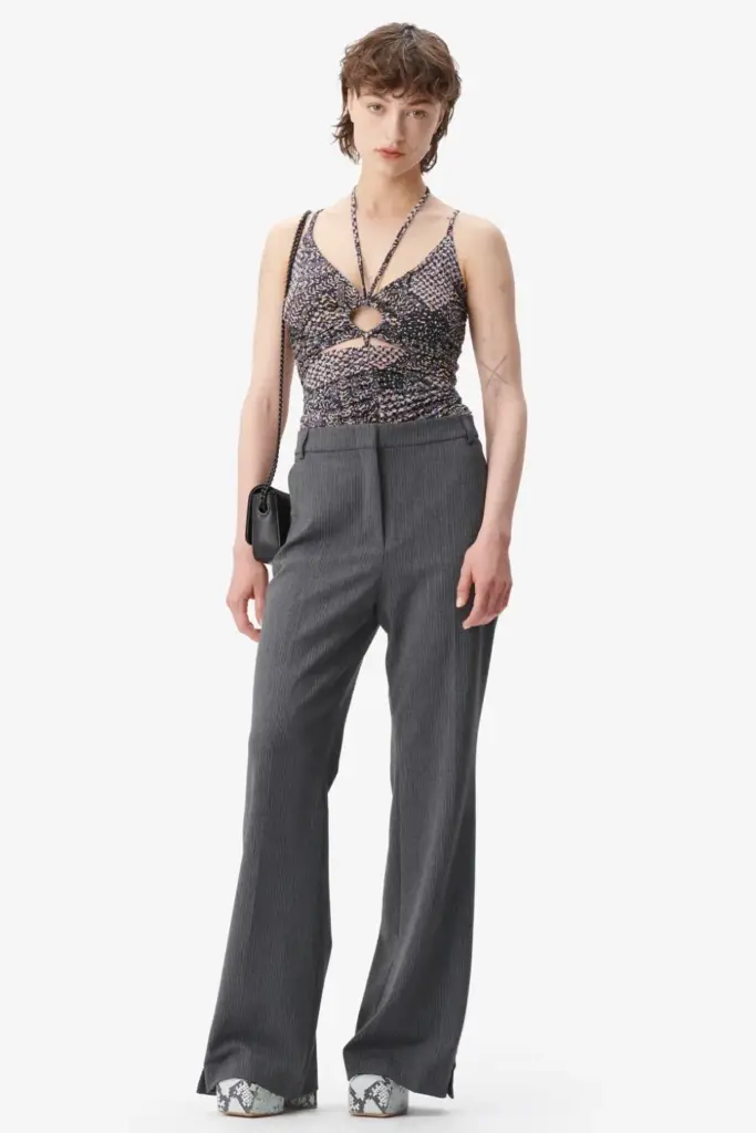 Lala Berlin Top Tamiki viscose mix heritage star black Letzte 2 Tage