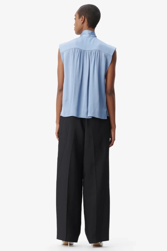 Lala Berlin Top Tracey viscose mix faded denim Letzter Tag