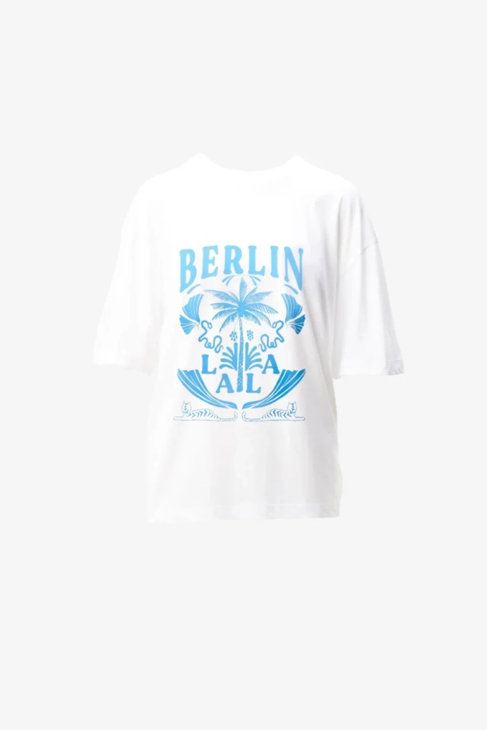 Lala Berlin T-Shirt Celia cotton lala palm white Bis zu 50% Rabatt