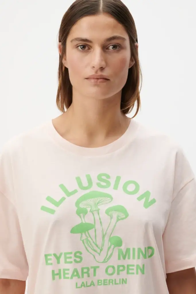 Lala Berlin T-Shirt Celia cotton illusion sea shell Bis zu 65% Rabatt