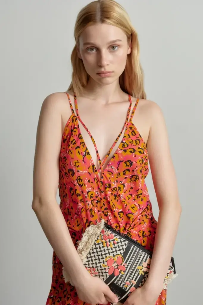 Lala Berlin Top Toana viscose leo pink Sonderangebot der Fabrik