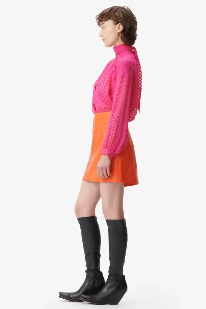 Lala Berlin Skirt Skyla viscose mix paprika Super Rabatt