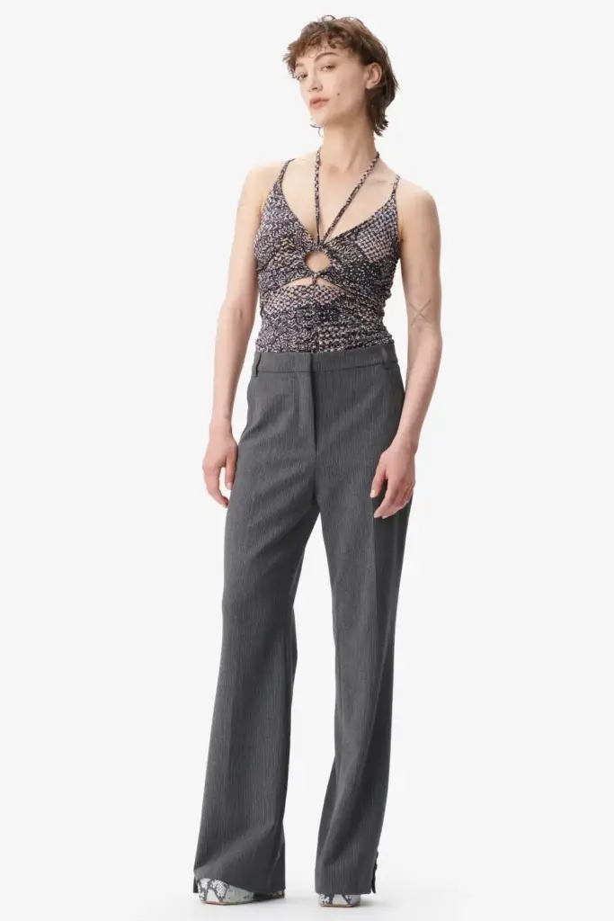 Lala Berlin Pants Pinka polyester mix anthracite stripe Begrenzt auf 3 Tage
