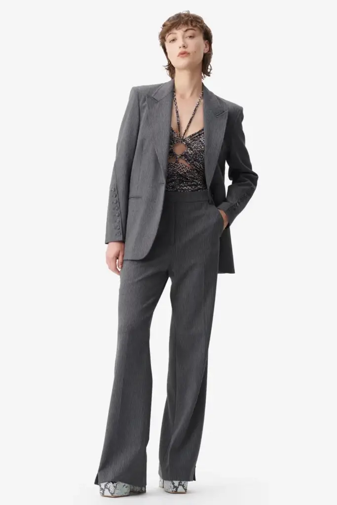Lala Berlin Pants Pinka polyester mix anthracite stripe Begrenzt auf 3 Tage