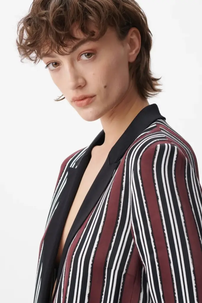 Lala Berlin Jacket Jella viscose shibori stripe Fabrikpreis