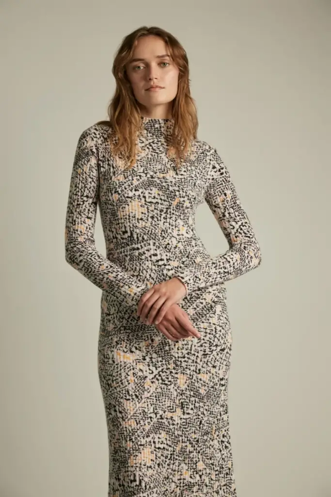 Lala Berlin Dress Kato wool heritage garden Rabatt