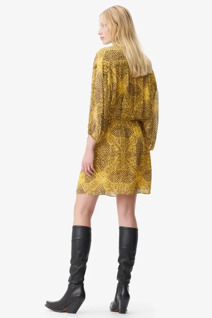 Lala Berlin Dress Drina viscose heritage star yellow Versandkostenfrei