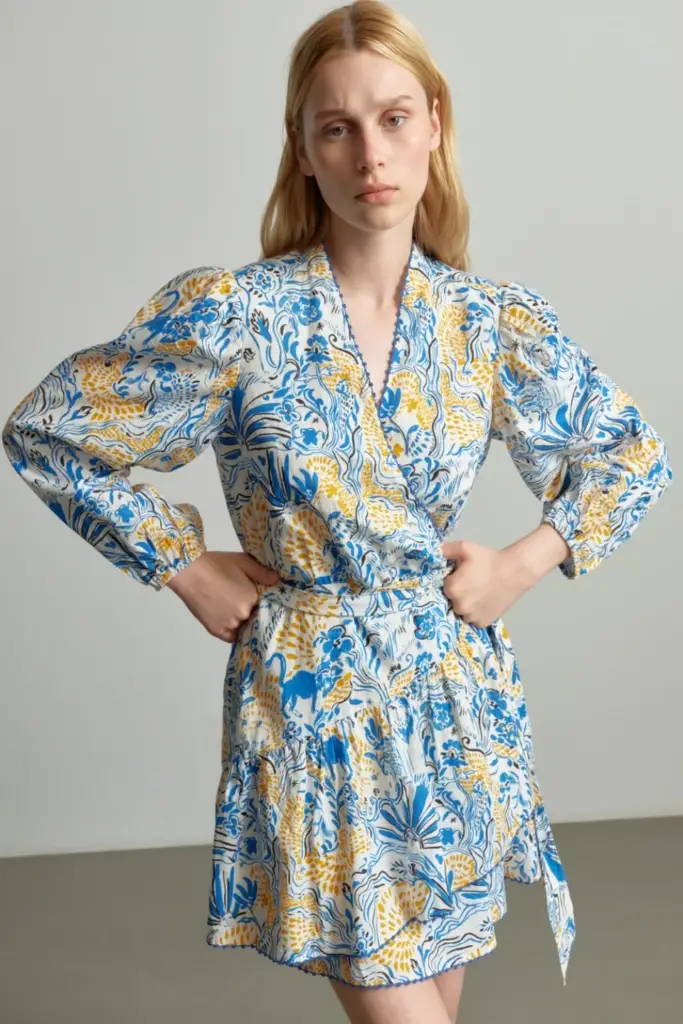 Lala Berlin Dress Dilovan linen/viscose blend magic garden day Exklusivangebot