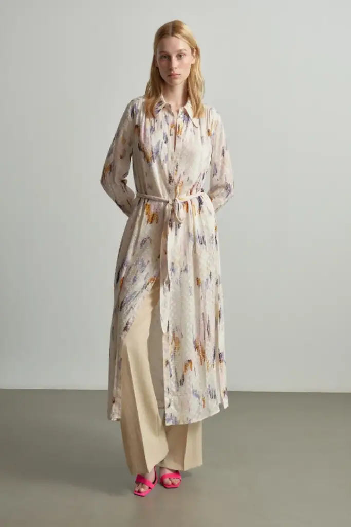 Lala Berlin Dress Derya viscose floral fountain pink Cyber Monday