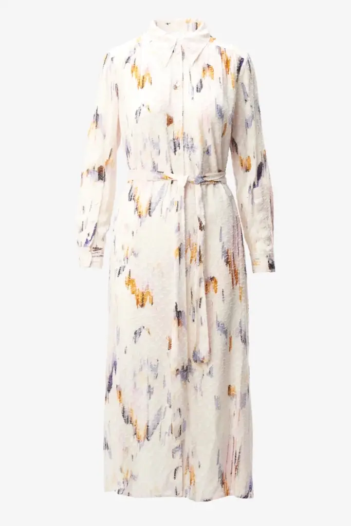 Lala Berlin Dress Derya viscose floral fountain pink Cyber Monday