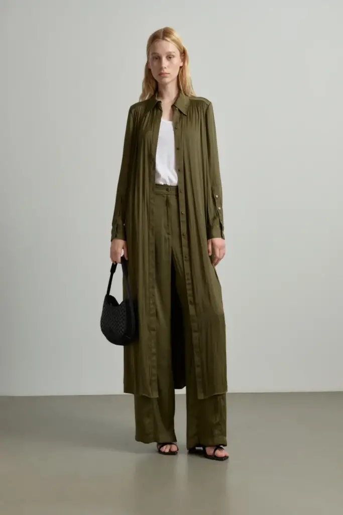 Lala Berlin Dress Derya polyester olive Weihnachtsangebot