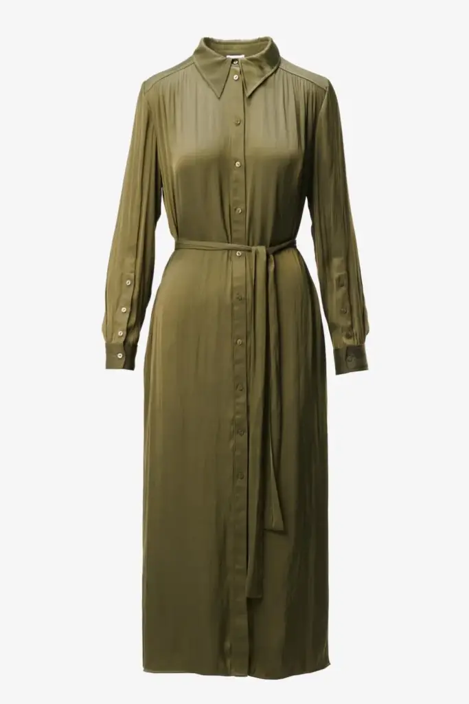 Lala Berlin Dress Derya polyester olive Weihnachtsangebot