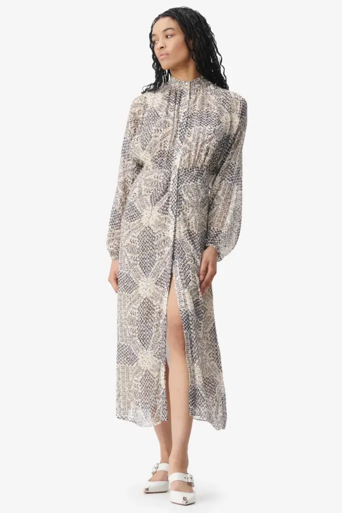 Lala Berlin Dress Dara viscose heritage star vanilla Valentinstagsangebot