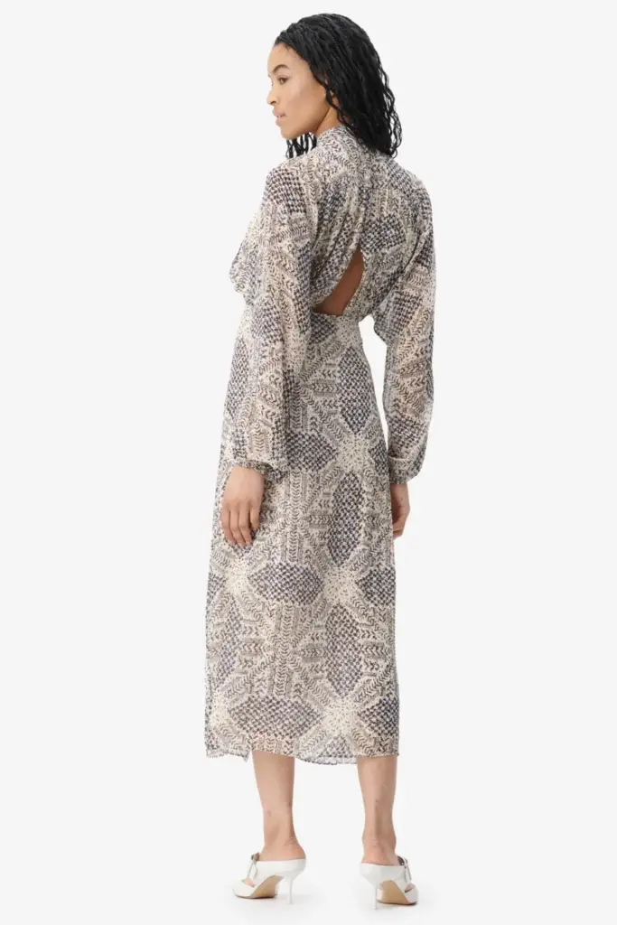 Lala Berlin Dress Dara viscose heritage star vanilla Valentinstagsangebot