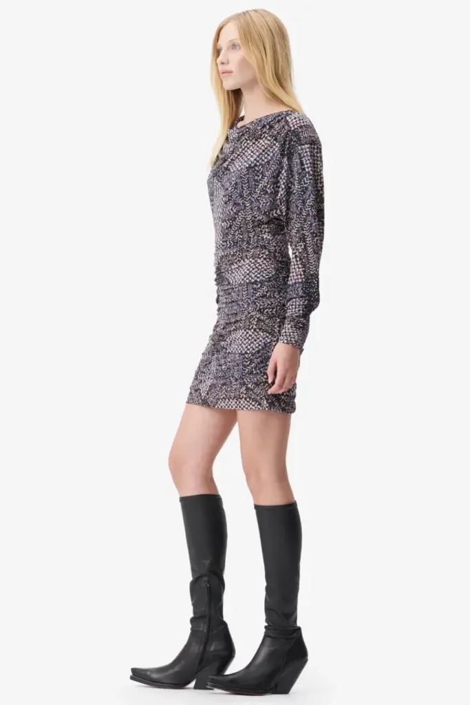 Lala Berlin Dress Danka viscose mix heritage star black Lagerräumung