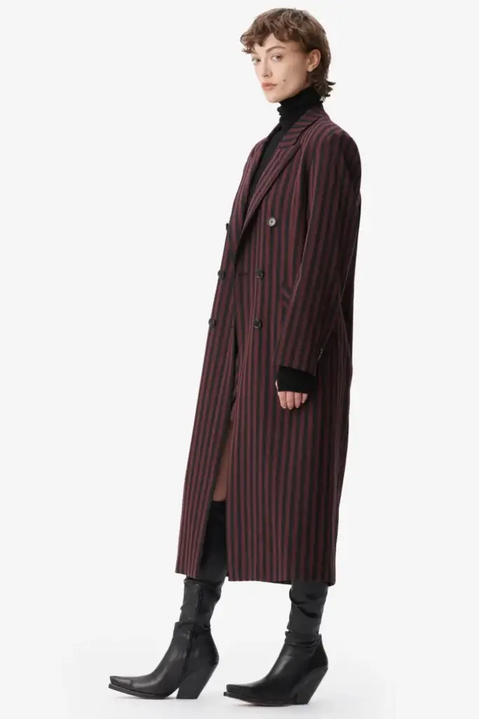 Lala Berlin Coat Odith polyester mix stripe fudge Kauf eins, bekomm eins gratis