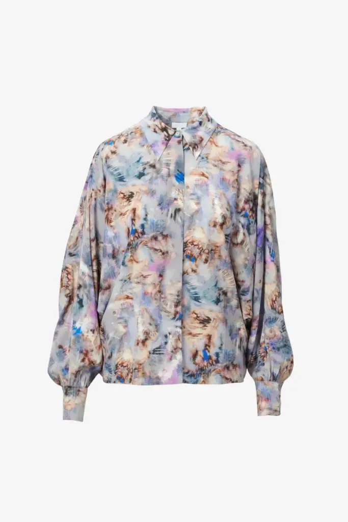Lala Berlin Blouse Buccia viscose mix spiral shibori VIP-Rabatte